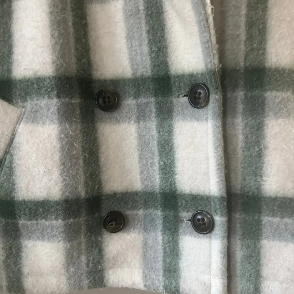 Madewell Jacquard Double-Breasted Crop Blazer in Plaid Size S